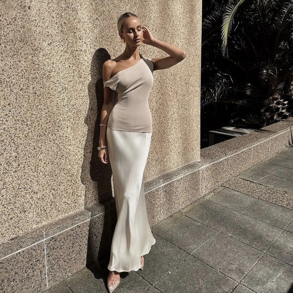 Skew Collar Sleeveless Crop Tops Solid Backless Tank Tops Casual Basics Tops Vest Mssza