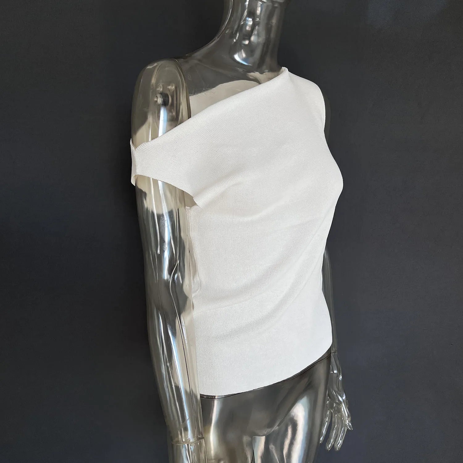 Skew Collar Sleeveless Crop Tops Solid Backless Tank Tops Casual Basics Tops Vest Mssza