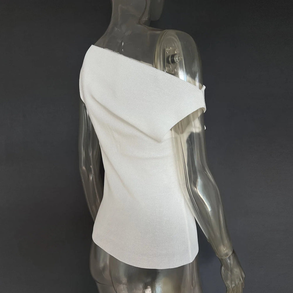 Skew Collar Sleeveless Crop Tops Solid Backless Tank Tops Casual Basics Tops Vest Mssza
