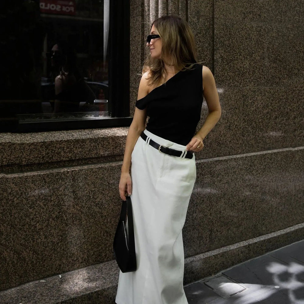 Skew Collar Sleeveless Crop Tops Solid Backless Tank Tops Casual Basics Tops Vest Mssza