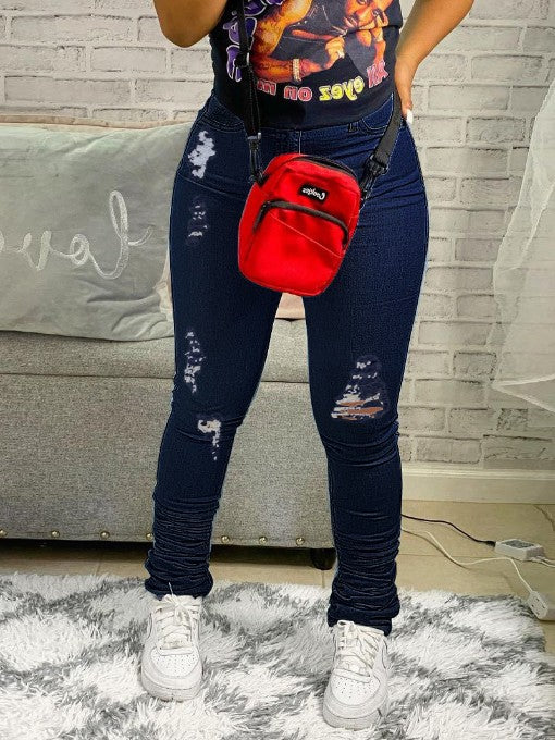 Skinny Stacked Denim Jeans Mssza