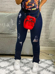 Skinny Stacked Denim Jeans Mssza