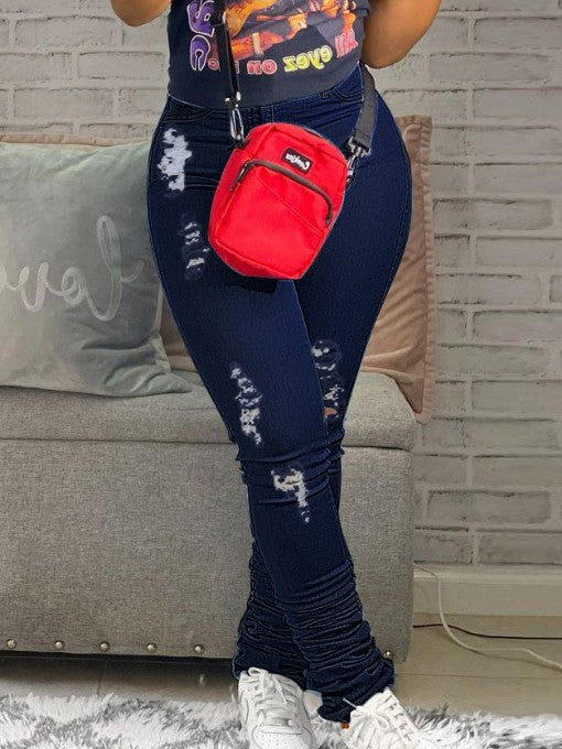 Skinny Stacked Denim Jeans Mssza