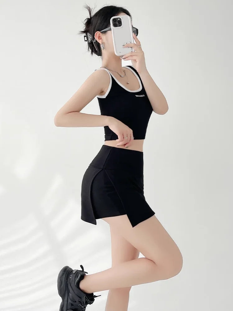 Skirts Side-slit Light Leakage High Waist Slim Hip-covering Casual Mssza
