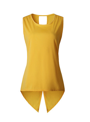 Sleeveless Asymmetrical Tunic â€?Uniquely Draped Back Mssza