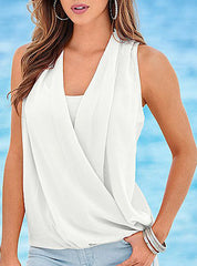 Sleeveless Blouse â€?Diagonally Wrapped Design Mssza
