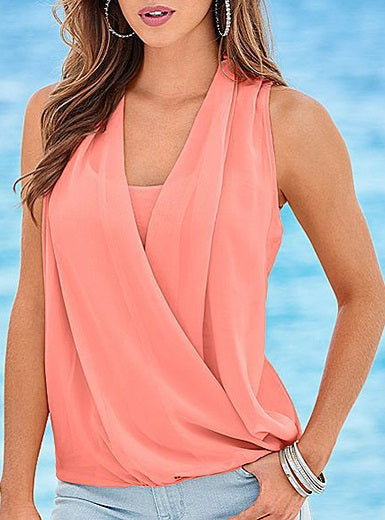 Sleeveless Blouse â€?Diagonally Wrapped Design Mssza