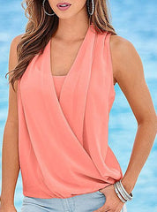 Sleeveless Blouse â€?Diagonally Wrapped Design Mssza