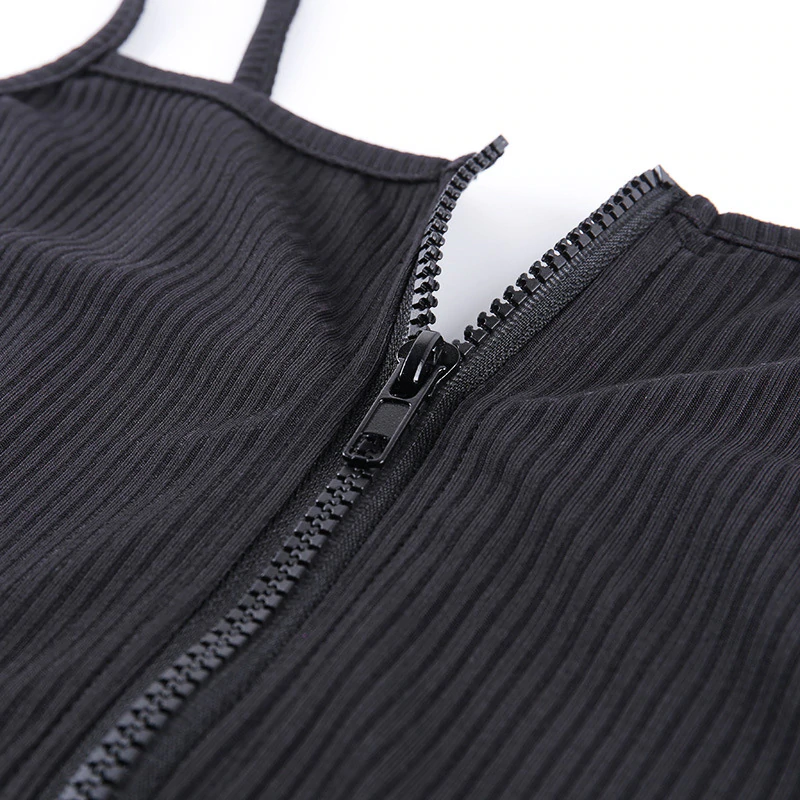 Sleeveless Zipped Bodycon Playsuit Mssza