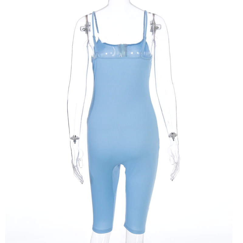 Sleeveless Zipped Bodycon Playsuit Mssza