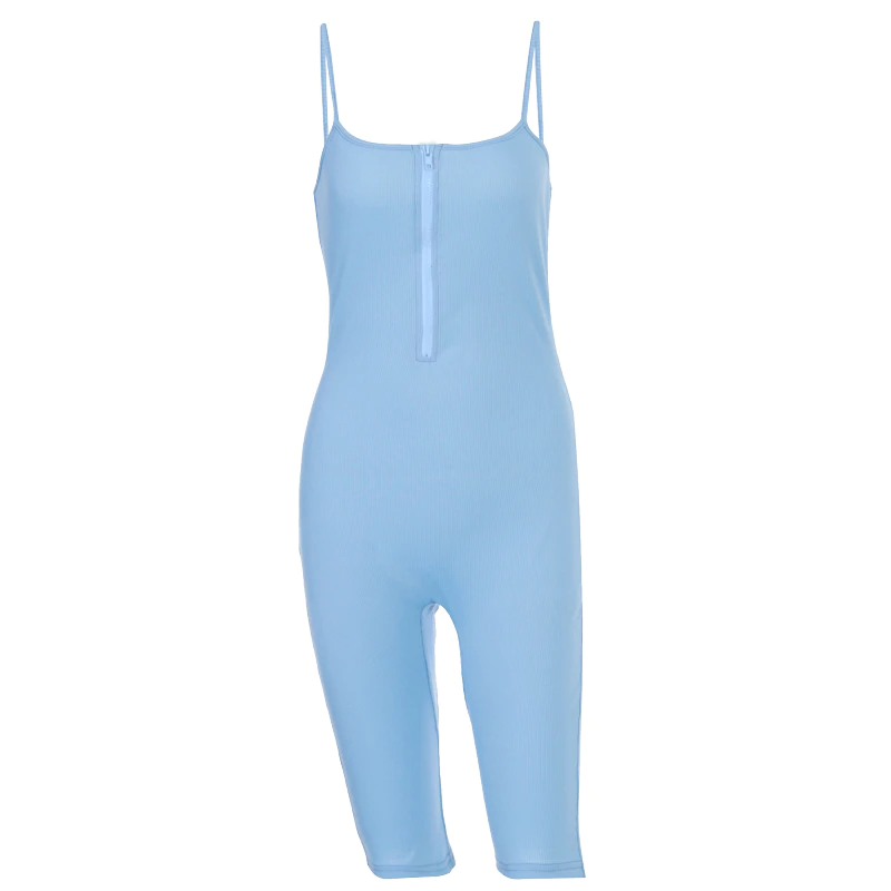 Sleeveless Zipped Bodycon Playsuit Mssza