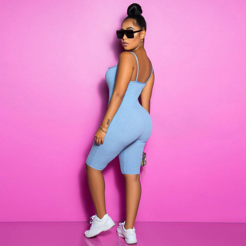 Sleeveless Zipped Bodycon Playsuit Mssza