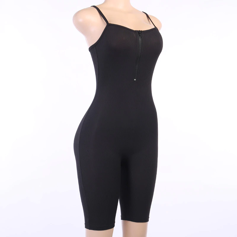 Sleeveless Zipped Bodycon Playsuit Mssza