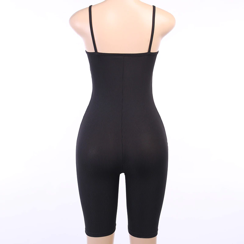 Sleeveless Zipped Bodycon Playsuit Mssza