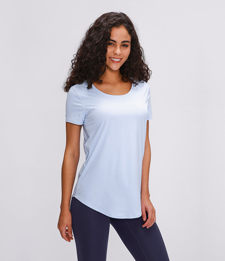 Slim Fit Naked Training Fabric Yoga Fitness T-Shirt Mssza