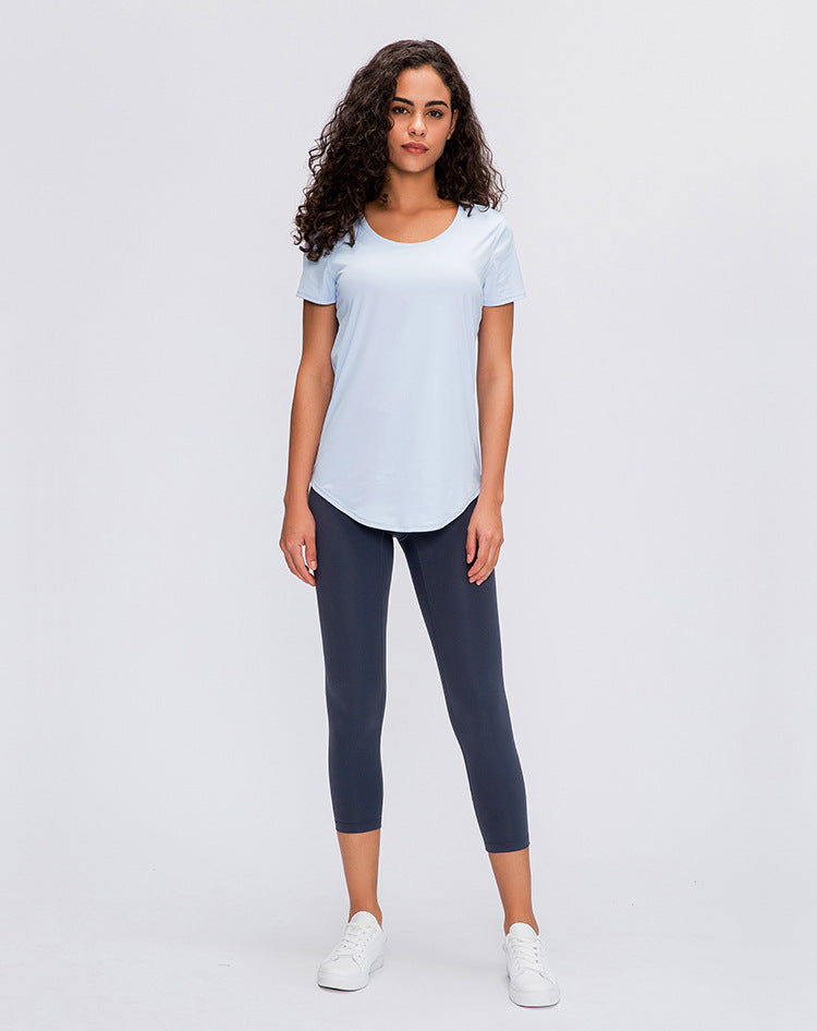 Slim Fit Naked Training Fabric Yoga Fitness T-Shirt Mssza