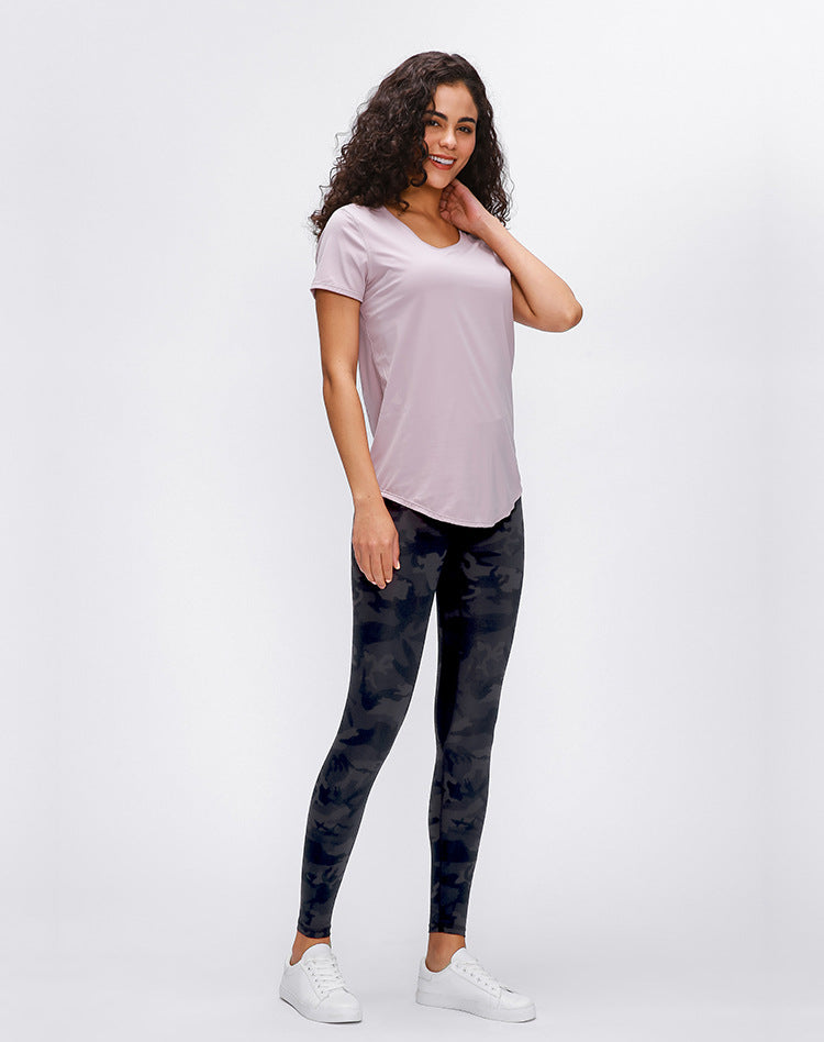 Slim Fit Naked Training Fabric Yoga Fitness T-Shirt Mssza