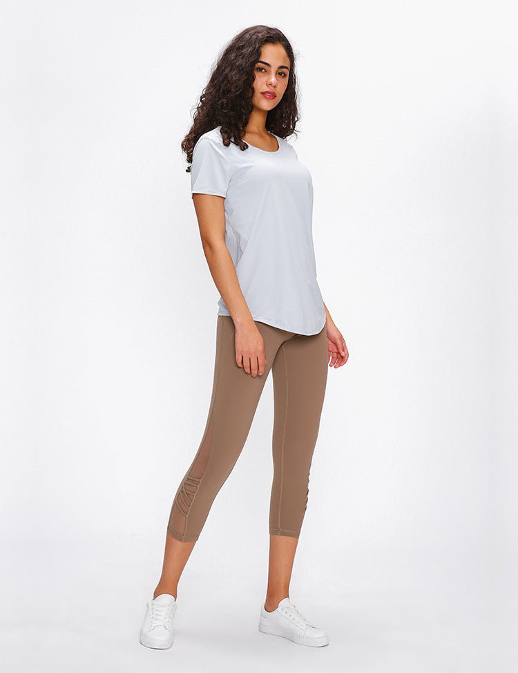 Slim Fit Naked Training Fabric Yoga Fitness T-Shirt Mssza