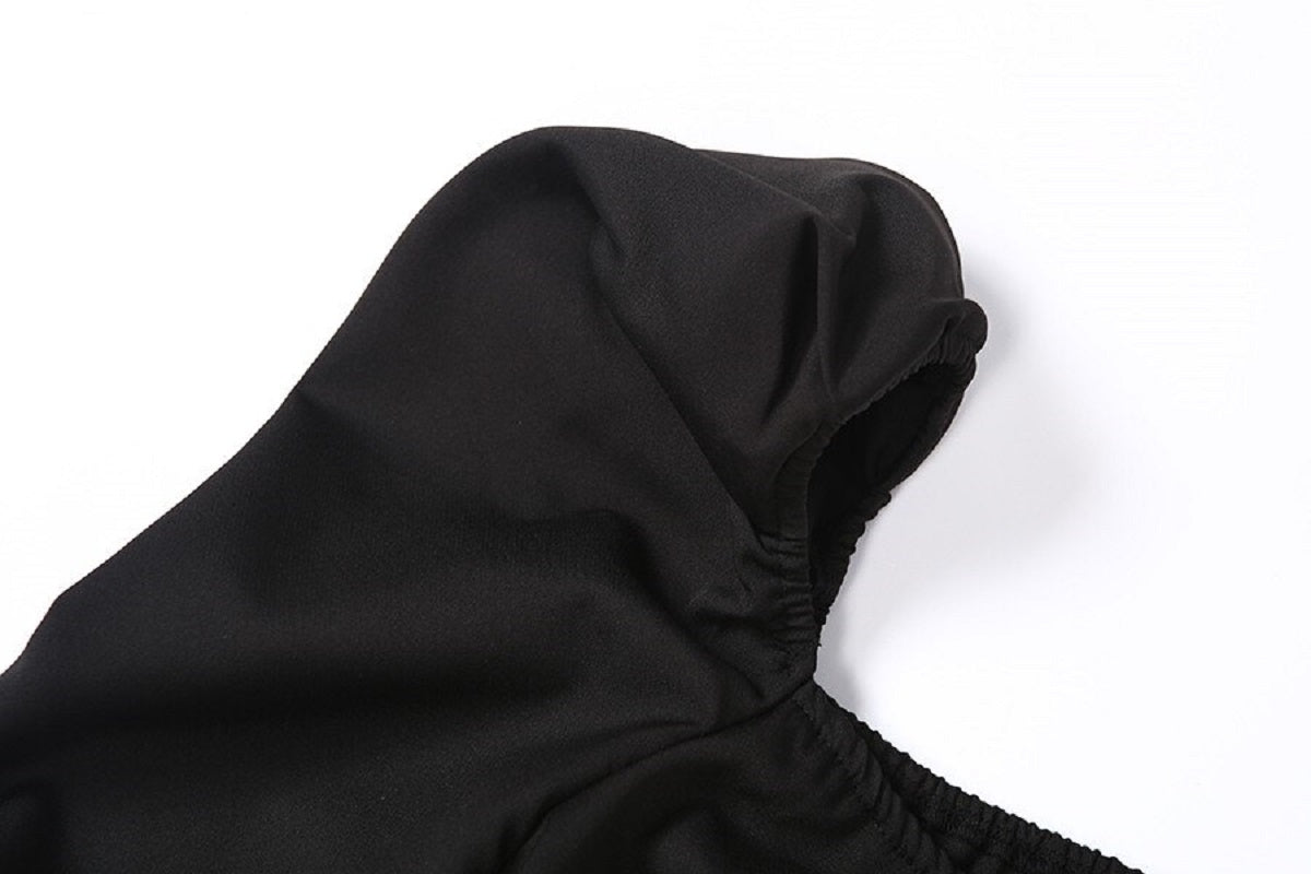 Slim Square Collar Pleated Casual Streetwear Tees Mssza