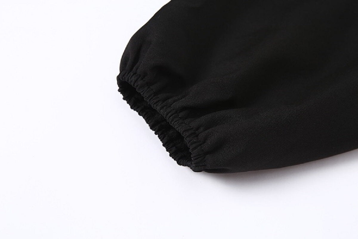Slim Square Collar Pleated Casual Streetwear Tees Mssza