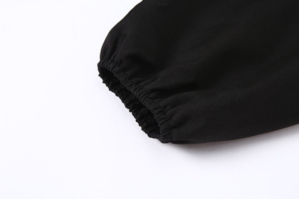 Slim Square Collar Pleated Casual Streetwear Tees Mssza