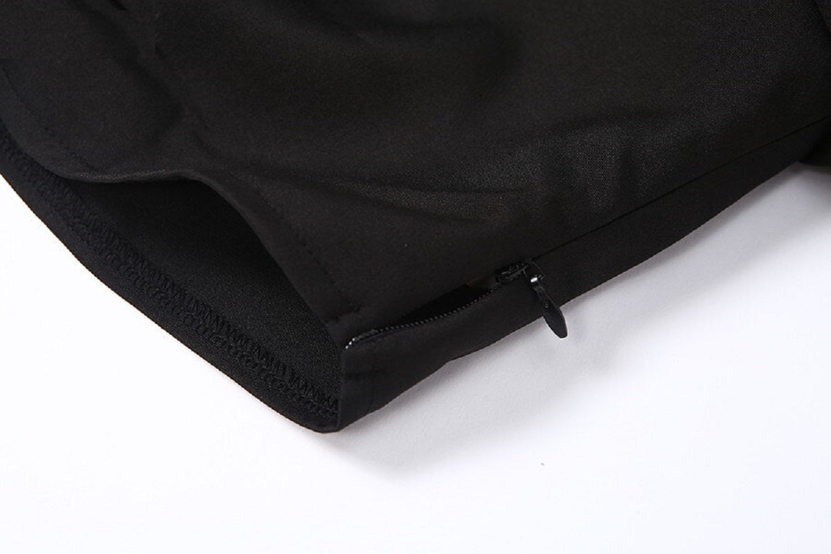 Slim Square Collar Pleated Casual Streetwear Tees Mssza