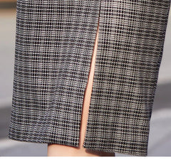 Slit Slim Hip Button Decoration Elegant Office And Casual Skirts Mssza