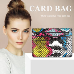 Snake Printing PU Leather Zipper Soft Square Small Purse Mssza