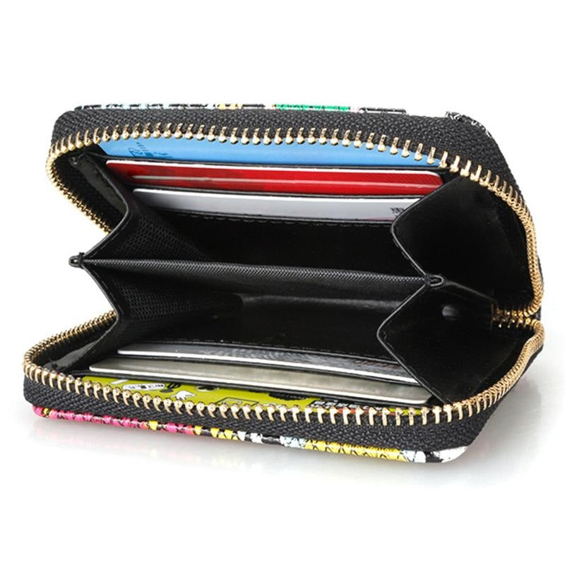 Snake Printing PU Leather Zipper Soft Square Small Purse Mssza