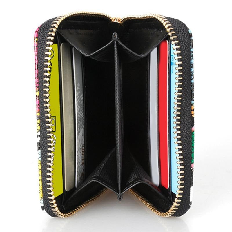 Snake Printing PU Leather Zipper Soft Square Small Purse Mssza