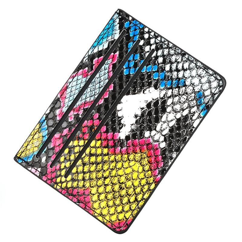 Snake Printing PU Leather Zipper Soft Square Small Purse Mssza