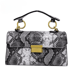 Snakeskin Pattern Luxury Woman Bag  Women Brand Pu Leather Square Messenger Brand Female Totes Crossbody Mssza