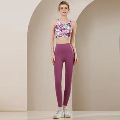 Soft Bra And High Waist Legging High Strength Shock-proof Yoga Set Mssza