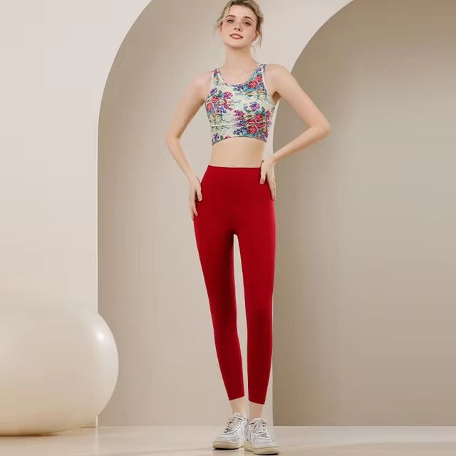 Soft Bra And High Waist Legging High Strength Shock-proof Yoga Set Mssza