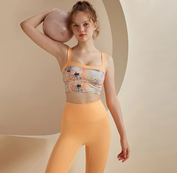 Soft Fixed Chest Pad Nude Vest Pants Gym Clothing Sports Yoga Suit Mssza