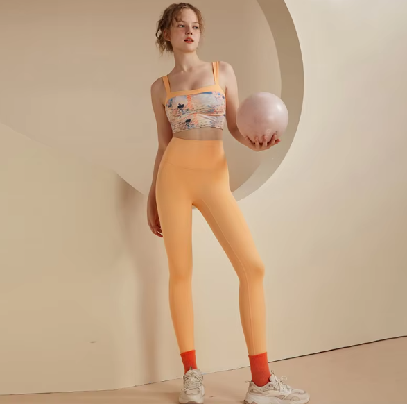 Soft Fixed Chest Pad Nude Vest Pants Gym Clothing Sports Yoga Suit Mssza