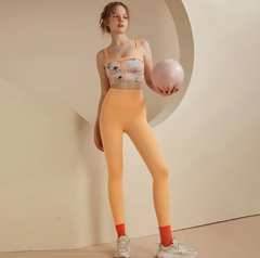 Soft Fixed Chest Pad Nude Vest Pants Gym Clothing Sports Yoga Suit Mssza