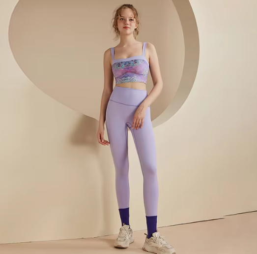 Soft Fixed Chest Pad Nude Vest Pants Gym Clothing Sports Yoga Suit Mssza