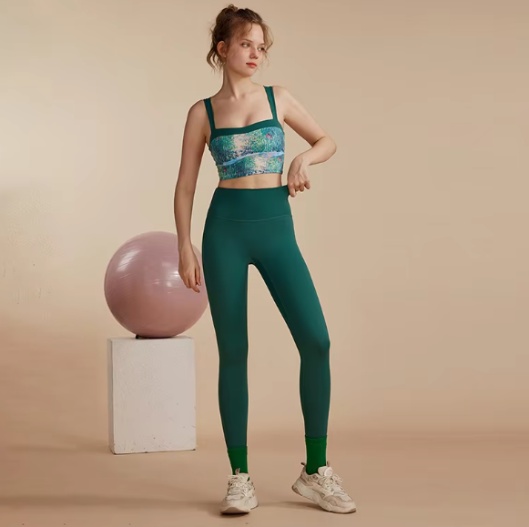 Soft Fixed Chest Pad Nude Vest Pants Gym Clothing Sports Yoga Suit Mssza