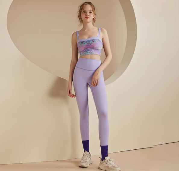 Soft Fixed Chest Pad Nude Vest Pants Gym Clothing Sports Yoga Suit Mssza