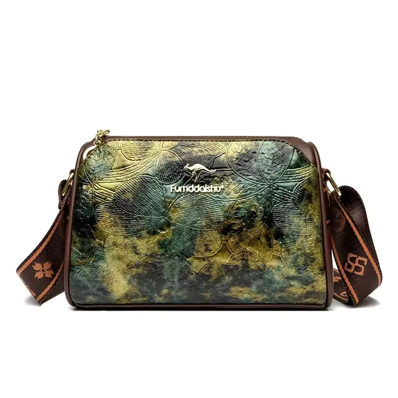 Soft Leather Interior Compartment Crossbody Messenger Bag Mssza