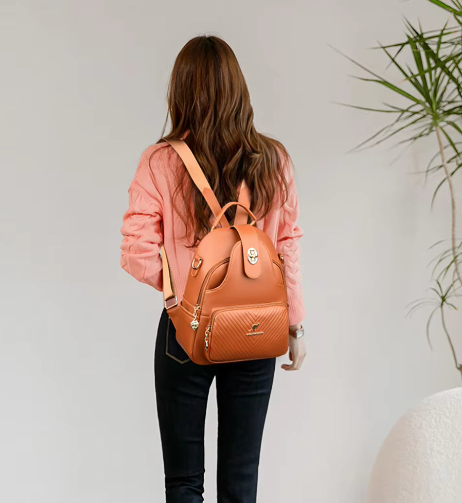Soft Leather Interior Slot Pocket High Quality Fashionable Backpack Mssza
