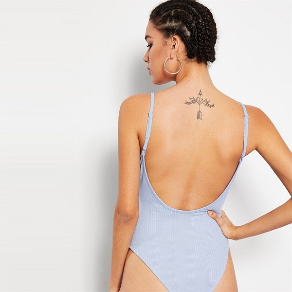 Solid Cami Skinny Spaghetti Strap Spring Mid Waist Bodysuits Mssza