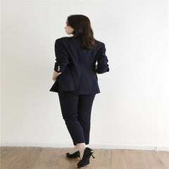 Solid Casual Full Slim Turndown Collar Pants Sets Mssza