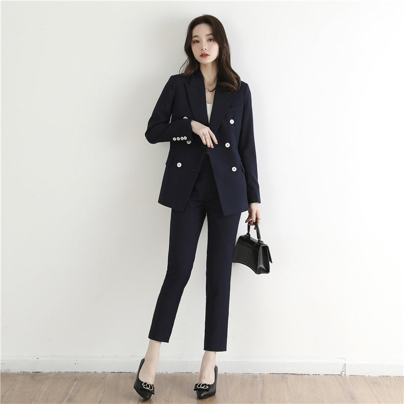 Solid Casual Full Slim Turndown Collar Pants Sets Mssza