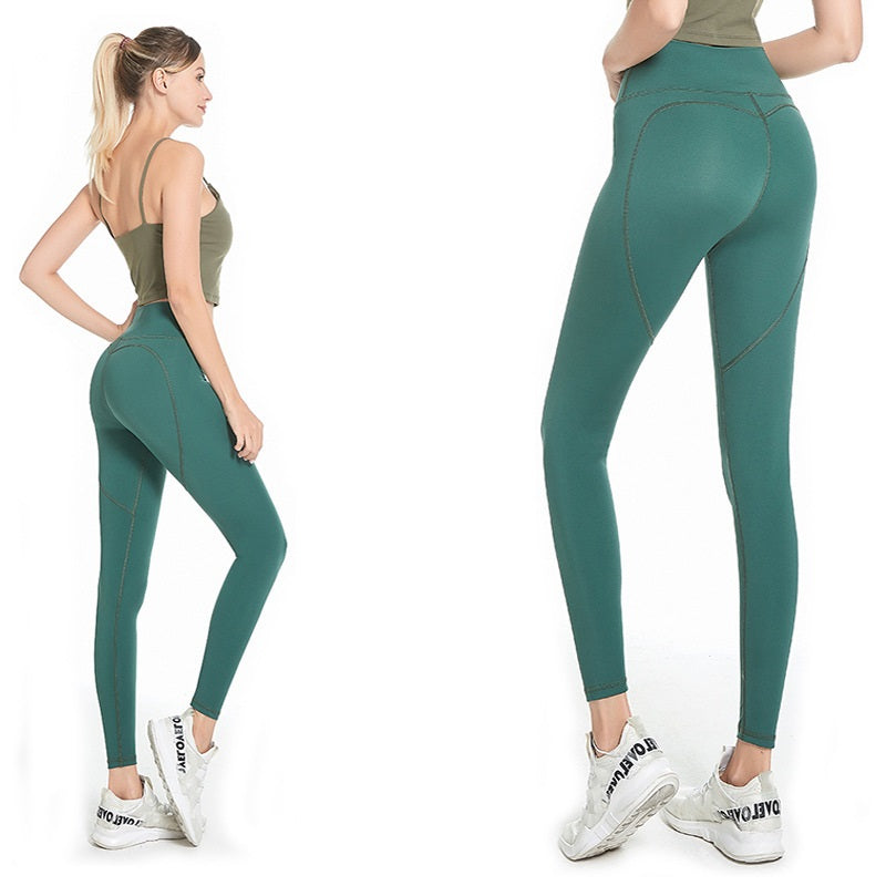 Solid Color Butt Lifter High Waist Sports Leggings Mssza