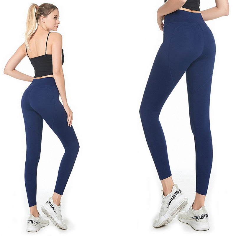 Solid Color Butt Lifter High Waist Sports Leggings Mssza