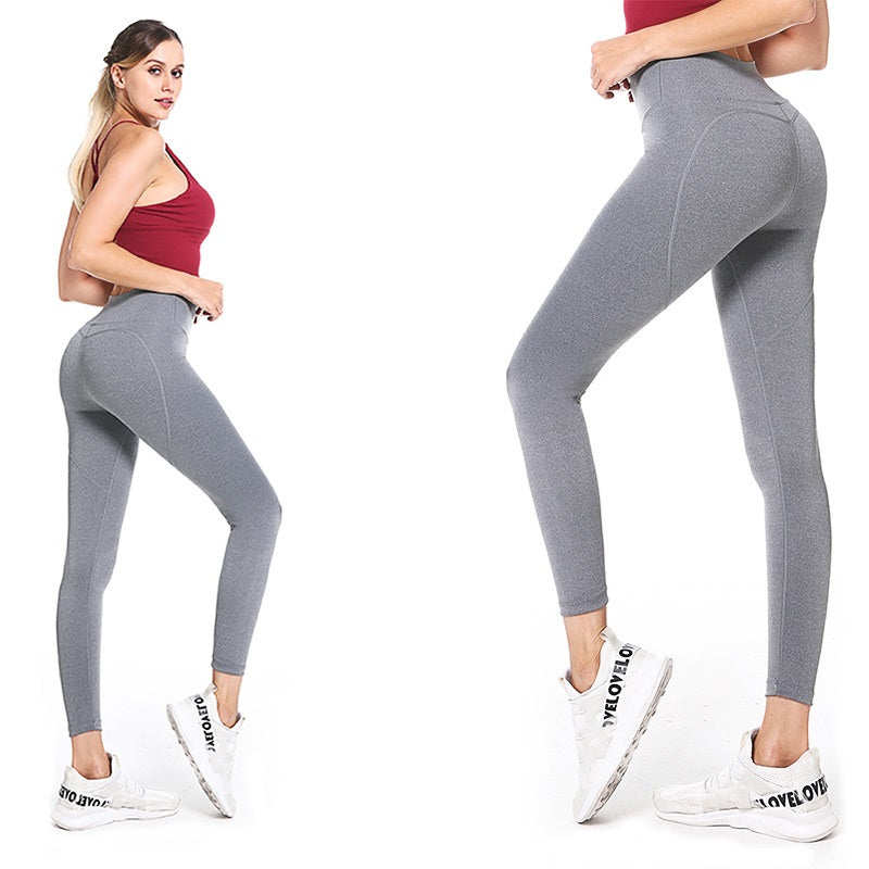 Solid Color Butt Lifter High Waist Sports Leggings Mssza