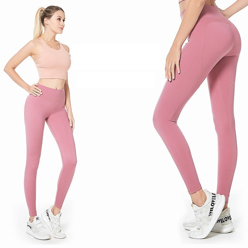 Solid Color Butt Lifter High Waist Sports Leggings Mssza