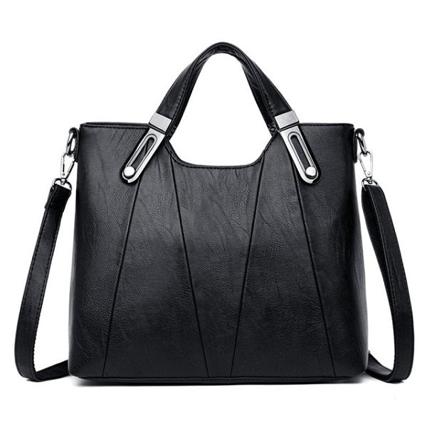 Solid Color High Quality Leather Large Capacity Shoulder Bag Mssza